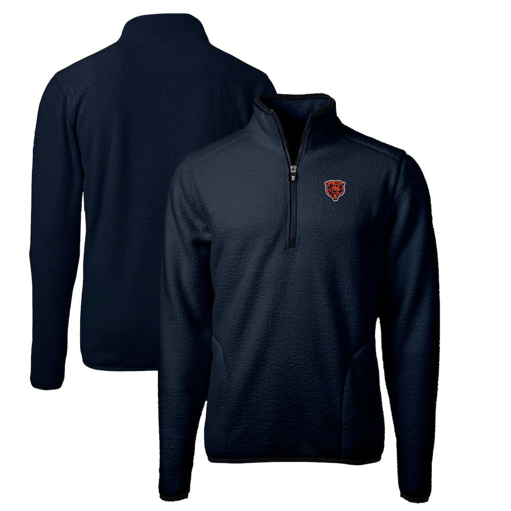 Chicago Bears  Cutter & Buck Throwback Eco Sherpa Fleece Quarter-Zip Pullover Jacket