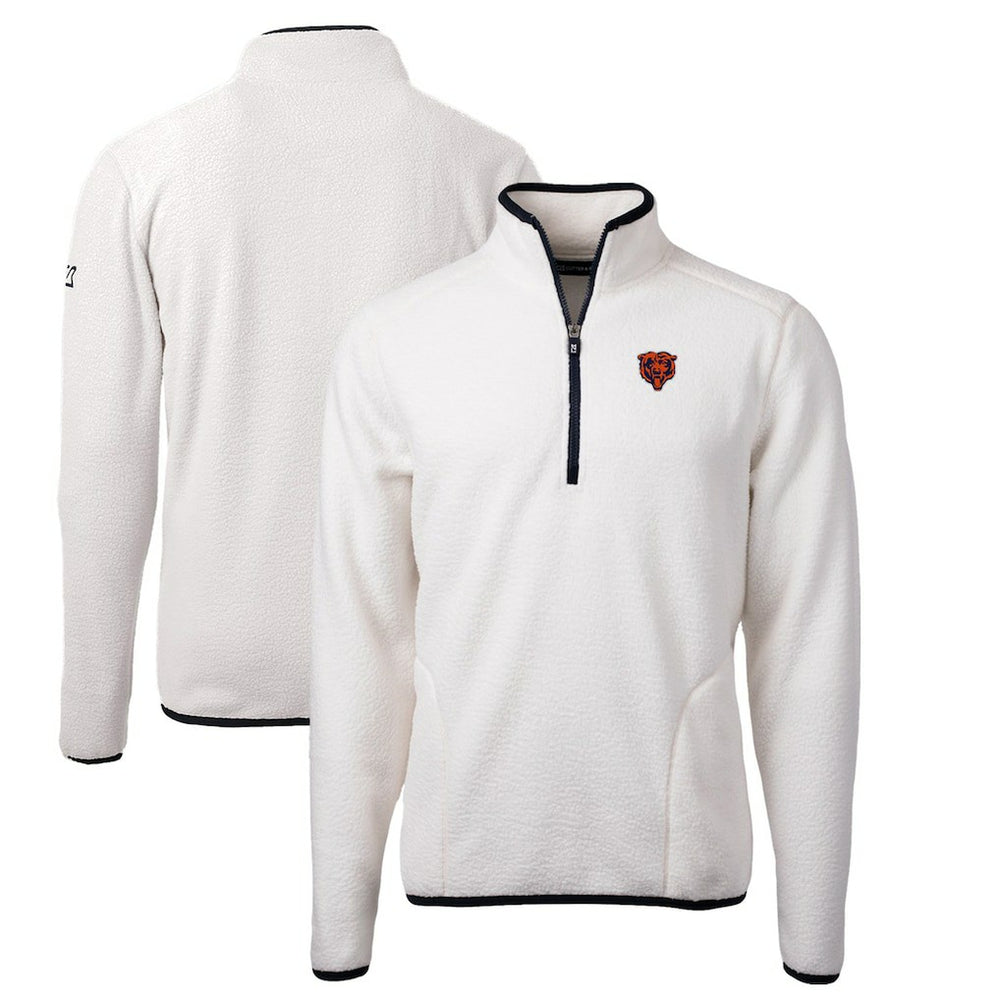 Chicago Bears  Cutter & Buck Throwback Eco Sherpa Fleece Quarter-Zip Pullover Jacket