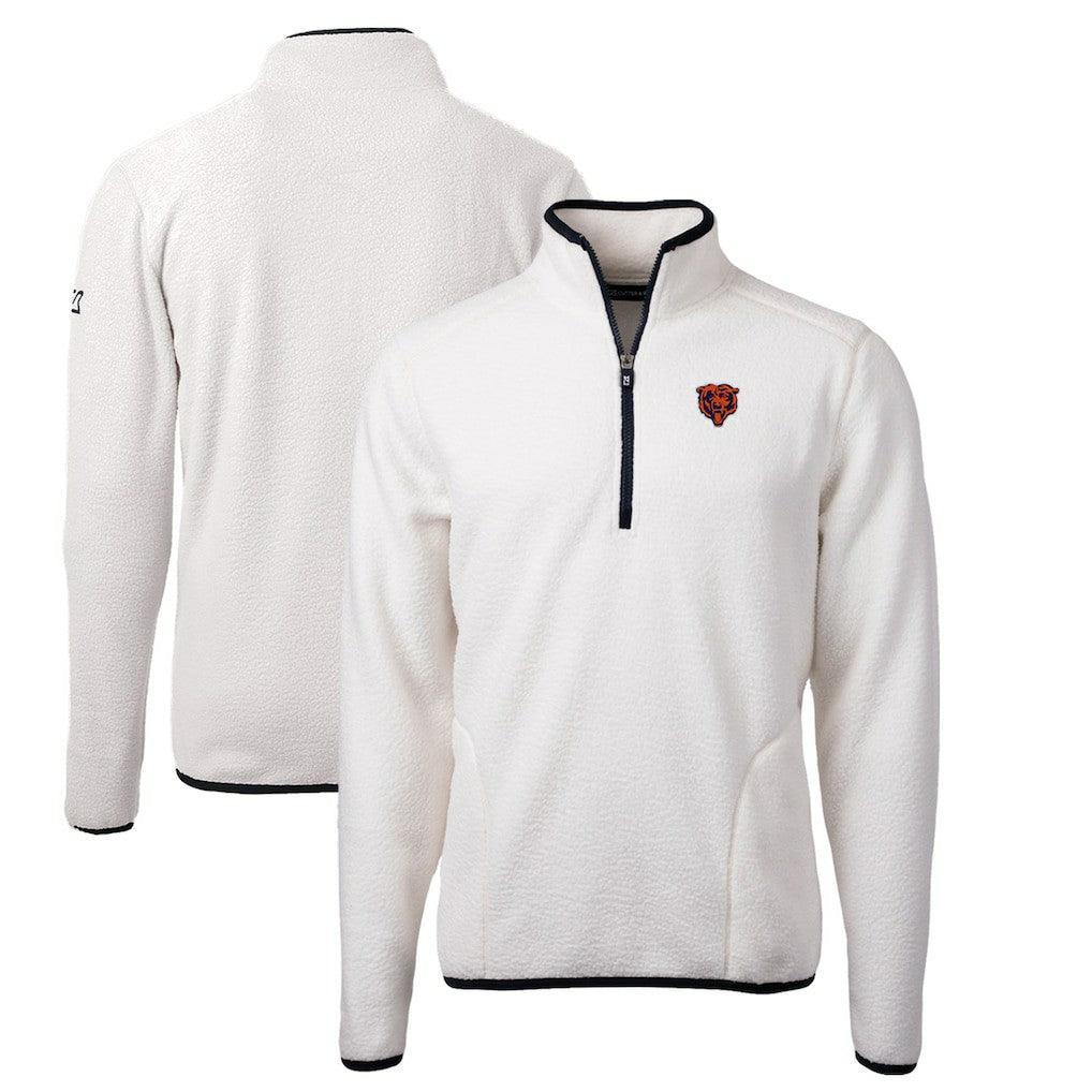 Chicago Bears  Cutter & Buck Throwback Eco Sherpa Fleece Quarter-Zip Pullover Jacket