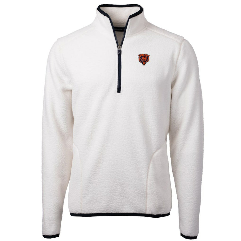 Chicago Bears  Cutter & Buck Throwback Eco Sherpa Fleece Quarter-Zip Pullover Jacket