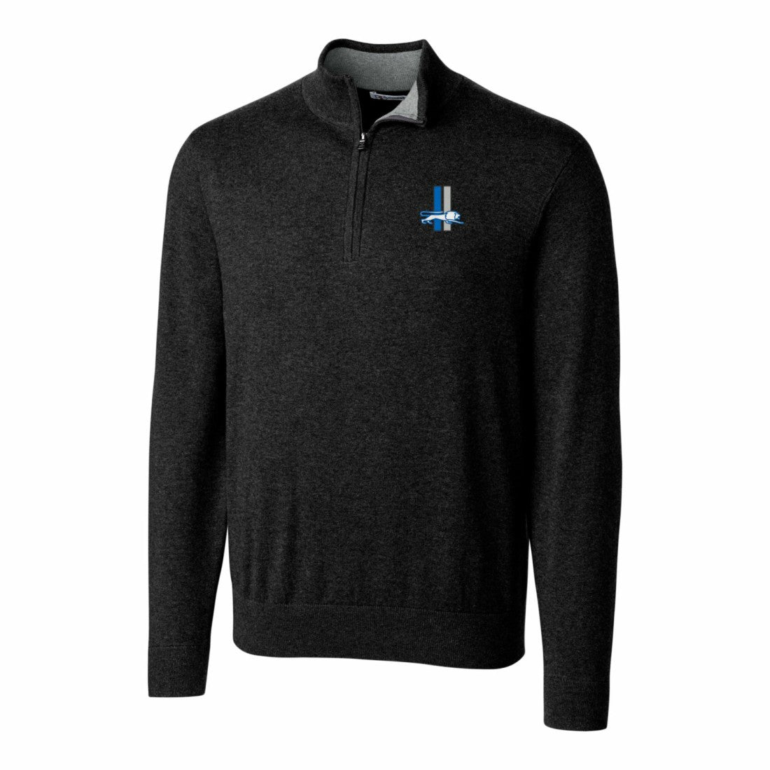 Detroit Lions  Cutter & Buck Throwback Logo Lakemont Tri-Blend Quarter-Zip Pullover Sweater