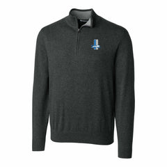 Detroit Lions  Cutter & Buck Throwback Logo Lakemont Tri-Blend Quarter-Zip Pullover Sweater