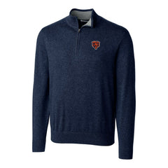 Chicago Bears  Cutter & Buck Throwback Logo Lakemont Tri-Blend Quarter-Zip Pullover Sweater