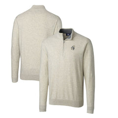 New Orleans Saints  Cutter & Buck Throwback Logo Lakemont Tri-Blend Quarter-Zip Pullover Sweater