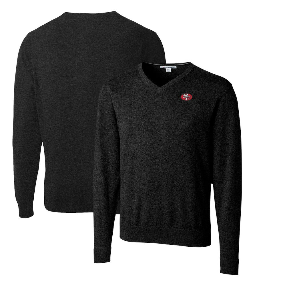 San Francisco 49ers  Cutter & Buck Throwback Logo Lakemont Tri-Blend V-Neck Pullover Sweater