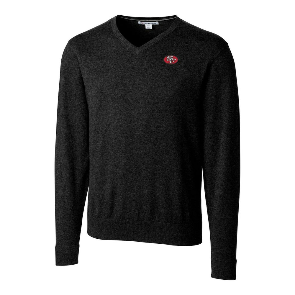 San Francisco 49ers  Cutter & Buck Throwback Logo Lakemont Tri-Blend V-Neck Pullover Sweater
