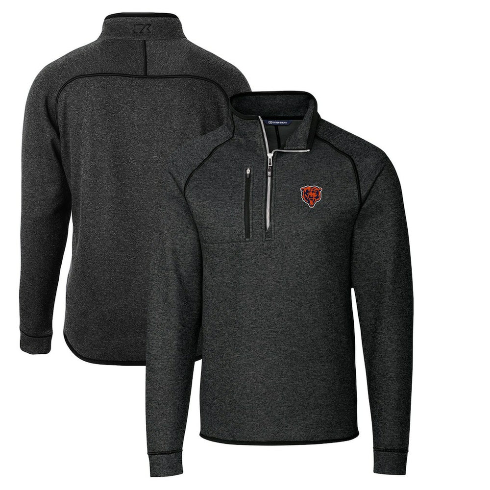 Chicago Bears  Cutter & Buck Throwback Logo Mainsail Sweater-Knit Half-Zip Pullover Jacket