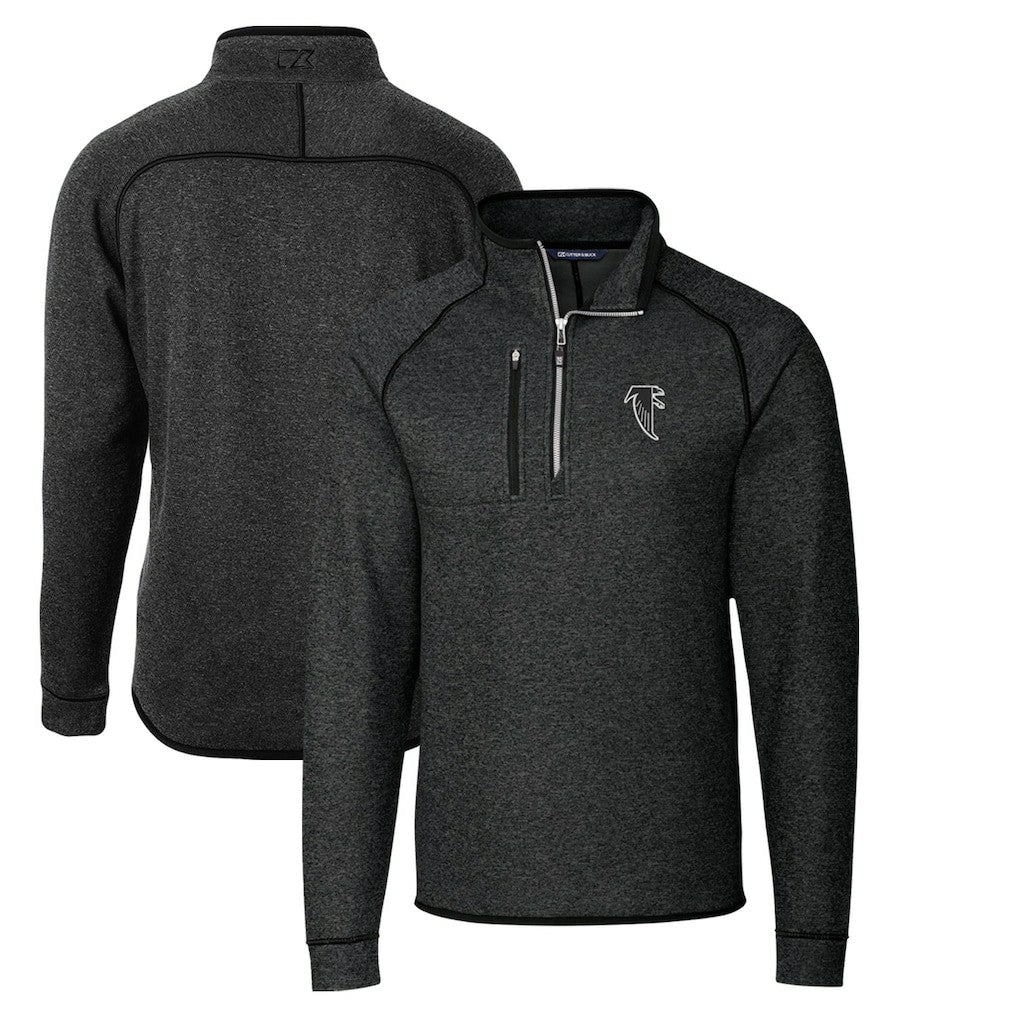 Atlanta Falcons  Cutter & Buck Throwback Logo Mainsail Sweater-Knit Half-Zip Pullover Jacket