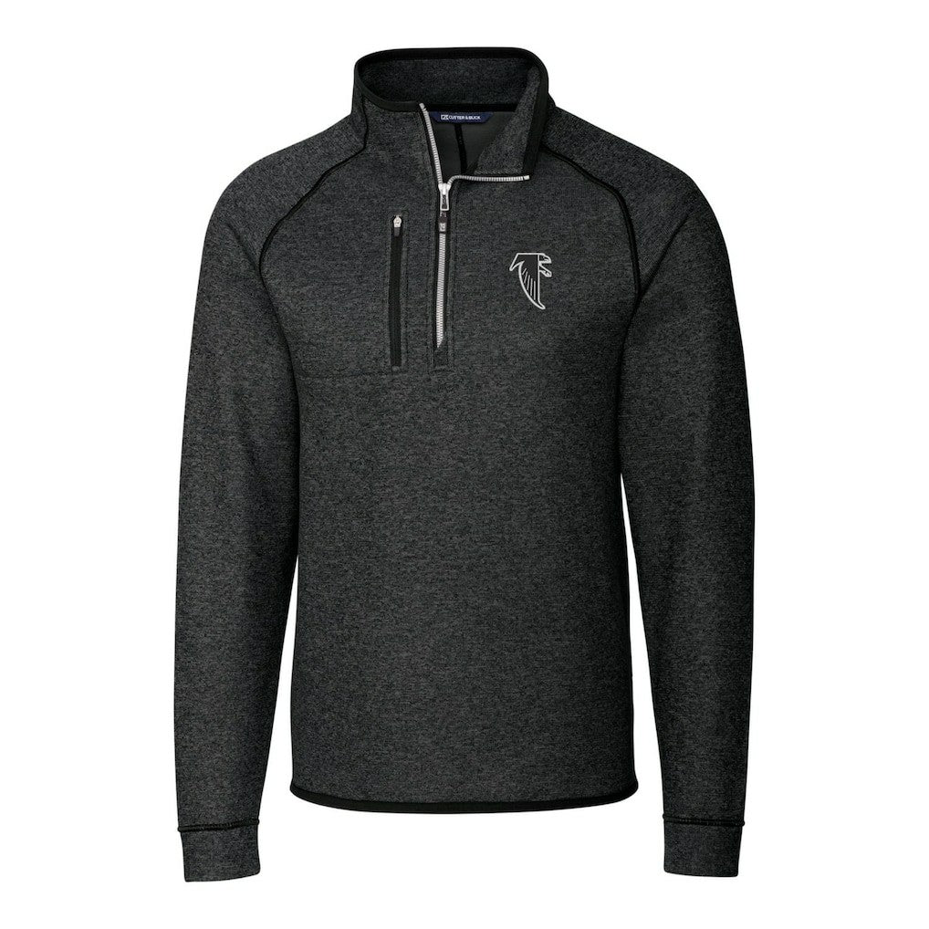 Atlanta Falcons  Cutter & Buck Throwback Logo Mainsail Sweater-Knit Half-Zip Pullover Jacket