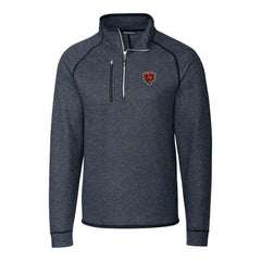 Chicago Bears  Cutter & Buck Throwback Logo Mainsail Sweater-Knit Half-Zip Pullover Jacket