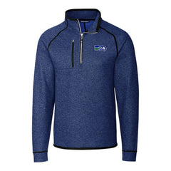 Seattle Seahawks  Cutter & Buck Throwback Logo Mainsail Sweater-Knit Half-Zip Pullover Jacket