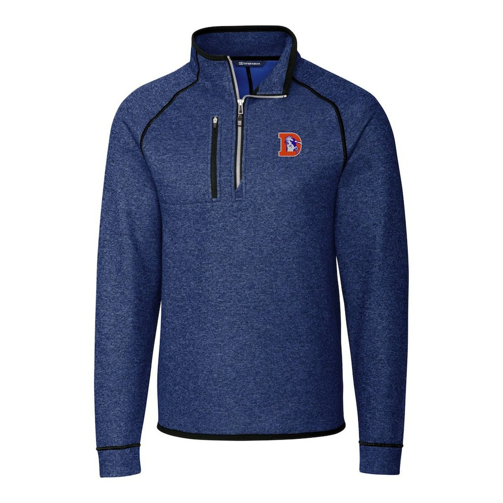 Denver Broncos  Cutter & Buck Throwback Logo Mainsail Sweater-Knit Half-Zip Pullover Jacket