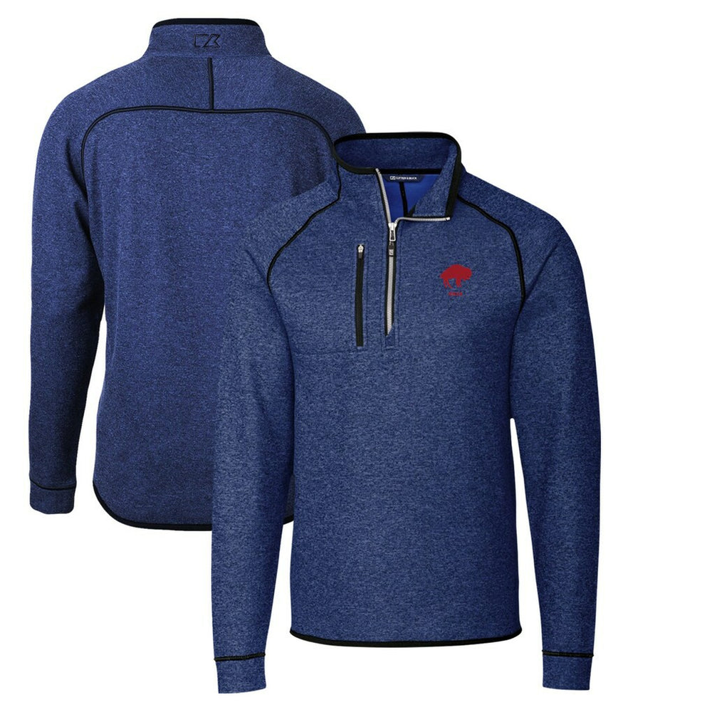 Buffalo Bills  Cutter & Buck Throwback Logo Mainsail Sweater-Knit Half-Zip Pullover Jacket