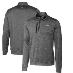 New York Jets  Cutter & Buck Stealth Heathered Throwback Logo Quarter-Zip Pullover Top