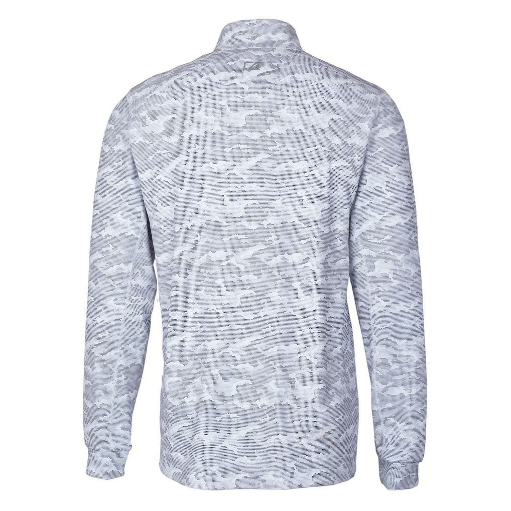 Chicago Bears  Cutter & Buck Throwback Logo Traverse Camo Print Stretch Quarter-Zip Pullover Top
