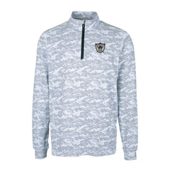 Las Vegas Raiders  Cutter & Buck Throwback Logo Traverse Camo Print Stretch Quarter-Zip Pullover Top