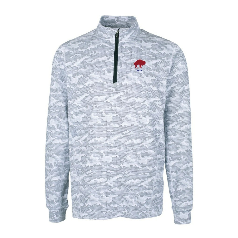 Buffalo Bills  Cutter & Buck Throwback Logo Traverse Camo Print Stretch Quarter-Zip Pullover Top