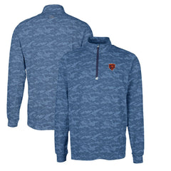Chicago Bears  Cutter & Buck Throwback Logo Traverse Camo Print Stretch Quarter-Zip Pullover Top