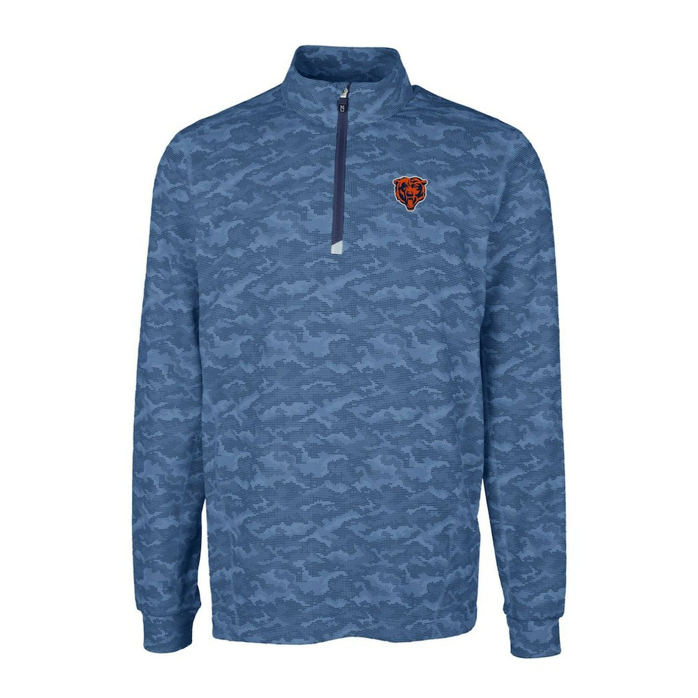 Chicago Bears  Cutter & Buck Throwback Logo Traverse Camo Print Stretch Quarter-Zip Pullover Top