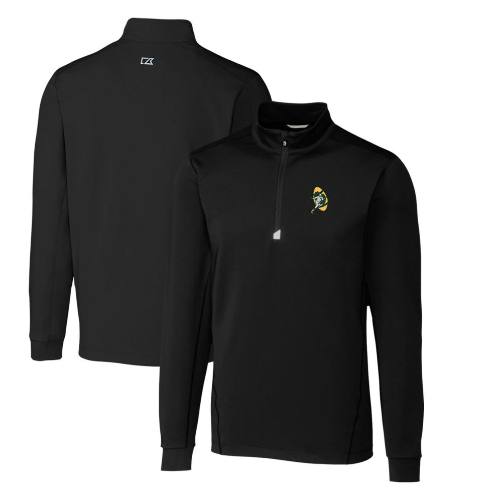 Green Bay Packers  Cutter & Buck Throwback Logo Traverse Stretch Quarter-Zip Pullover Top