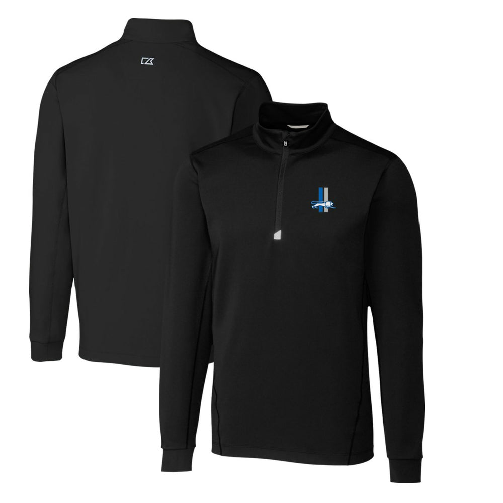 Detroit Lions  Cutter & Buck Throwback Logo Traverse Stretch Quarter-Zip Pullover Top