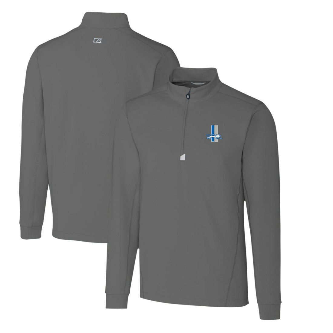 Detroit Lions  Cutter & Buck Throwback Logo Traverse Stretch Quarter-Zip Pullover Top