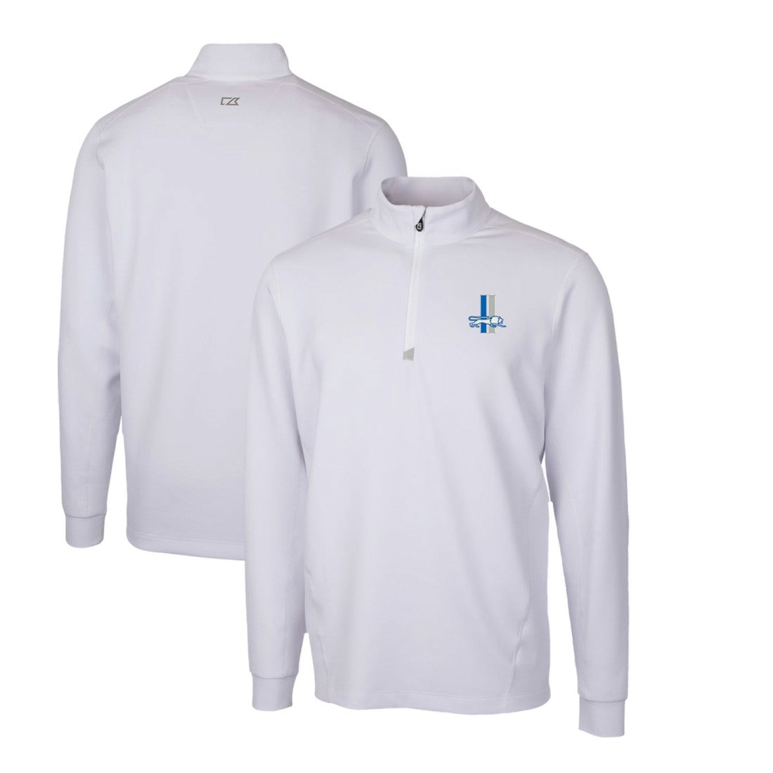 Detroit Lions  Cutter & Buck Throwback Logo Traverse Stretch Quarter-Zip Pullover Top