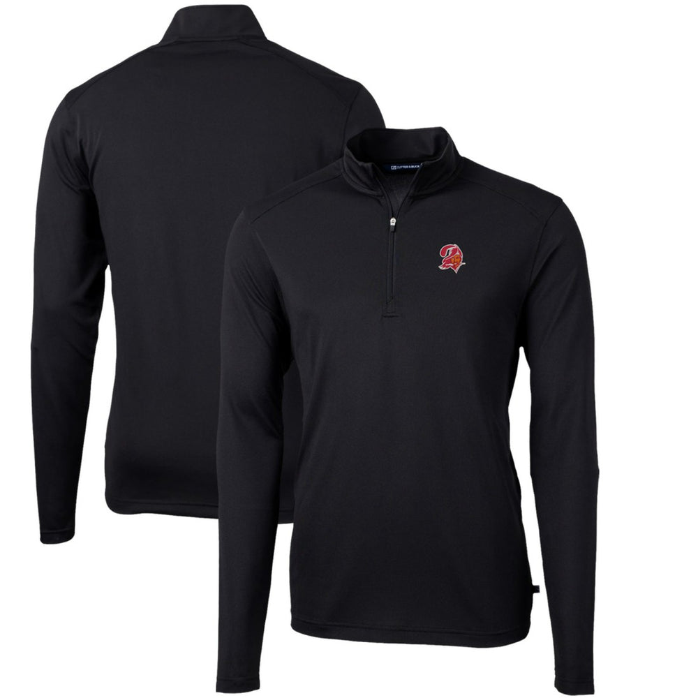 Tampa Bay Buccaneers  Cutter & Buck Throwback Logo Virtue Eco Pique Recycled Quarter-Zip Pullover Top