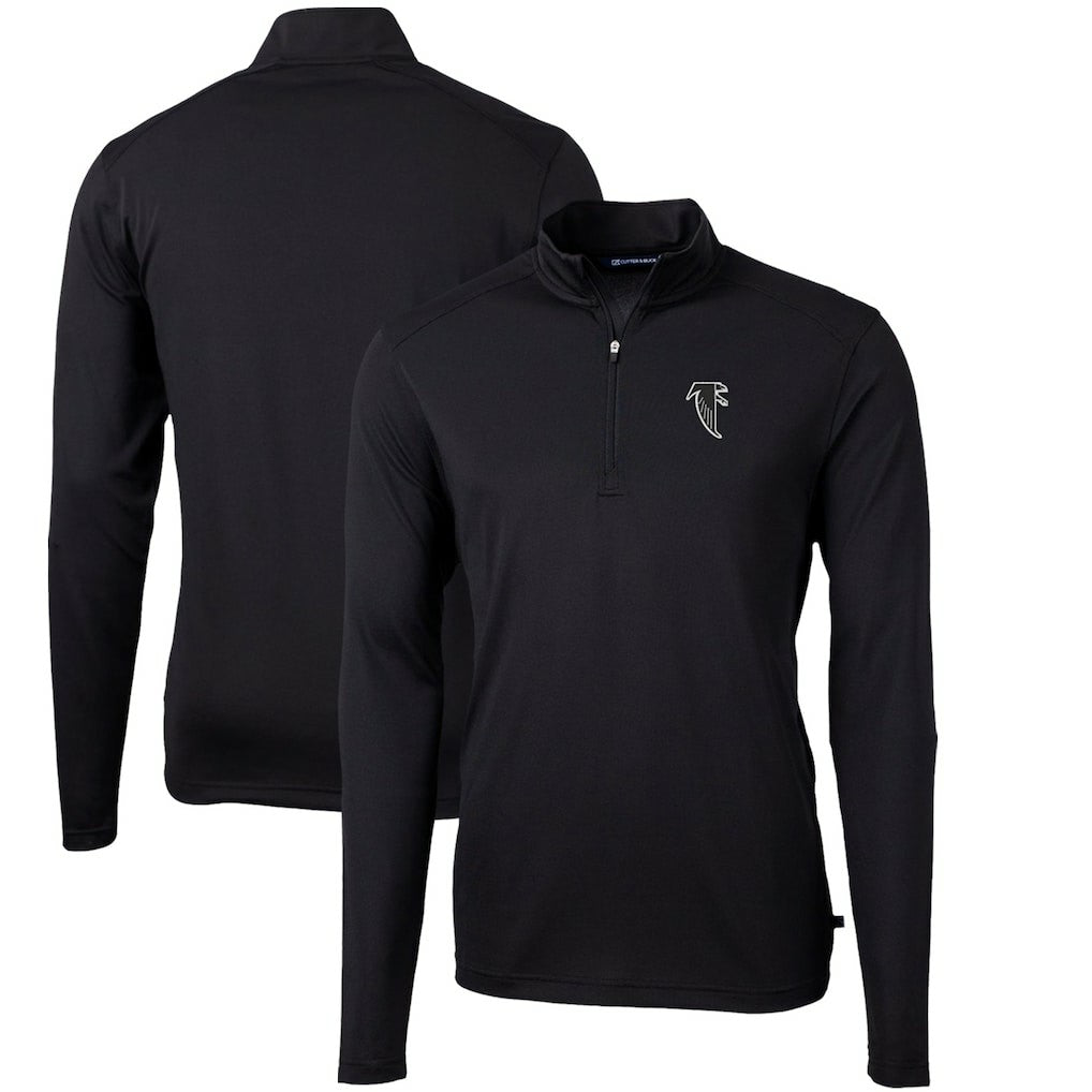 Atlanta Falcons  Cutter & Buck Throwback Logo Virtue Eco Pique Recycled Quarter-Zip Pullover Top