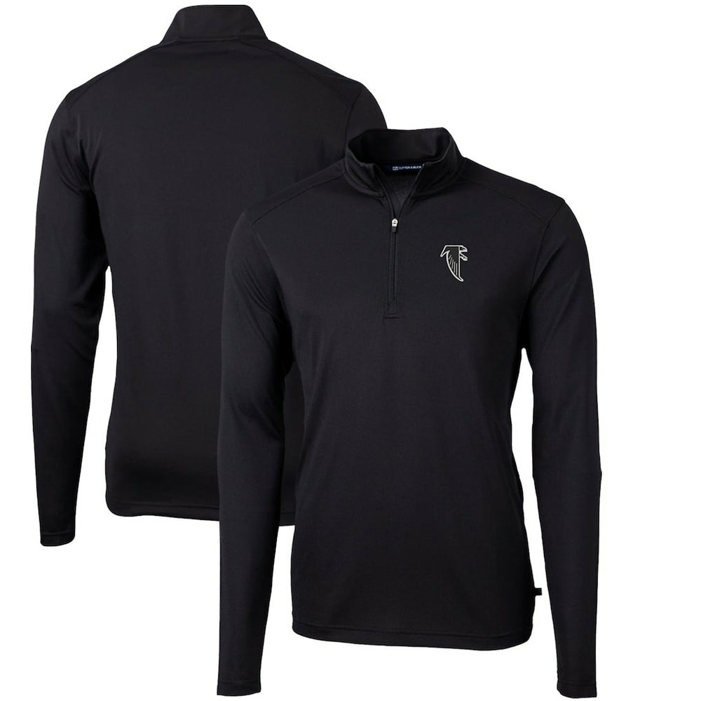 Atlanta Falcons  Cutter & Buck Throwback Logo Virtue Eco Pique Recycled Quarter-Zip Pullover Top