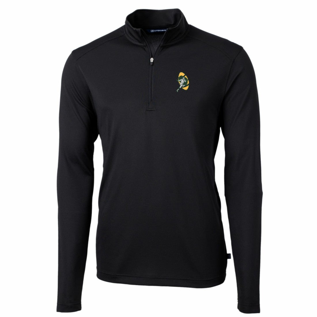 Green Bay Packers  Cutter & Buck Throwback Logo Virtue Eco Pique Recycled Quarter-Zip Pullover Top