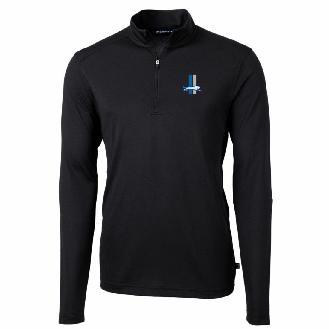 Detroit Lions  Cutter & Buck Throwback Logo Virtue Eco Pique Recycled Quarter-Zip Pullover Top