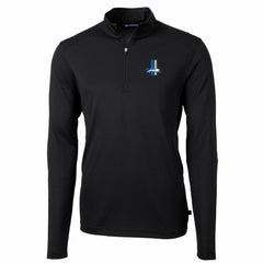 Detroit Lions  Cutter & Buck Throwback Logo Virtue Eco Pique Recycled Quarter-Zip Pullover Top