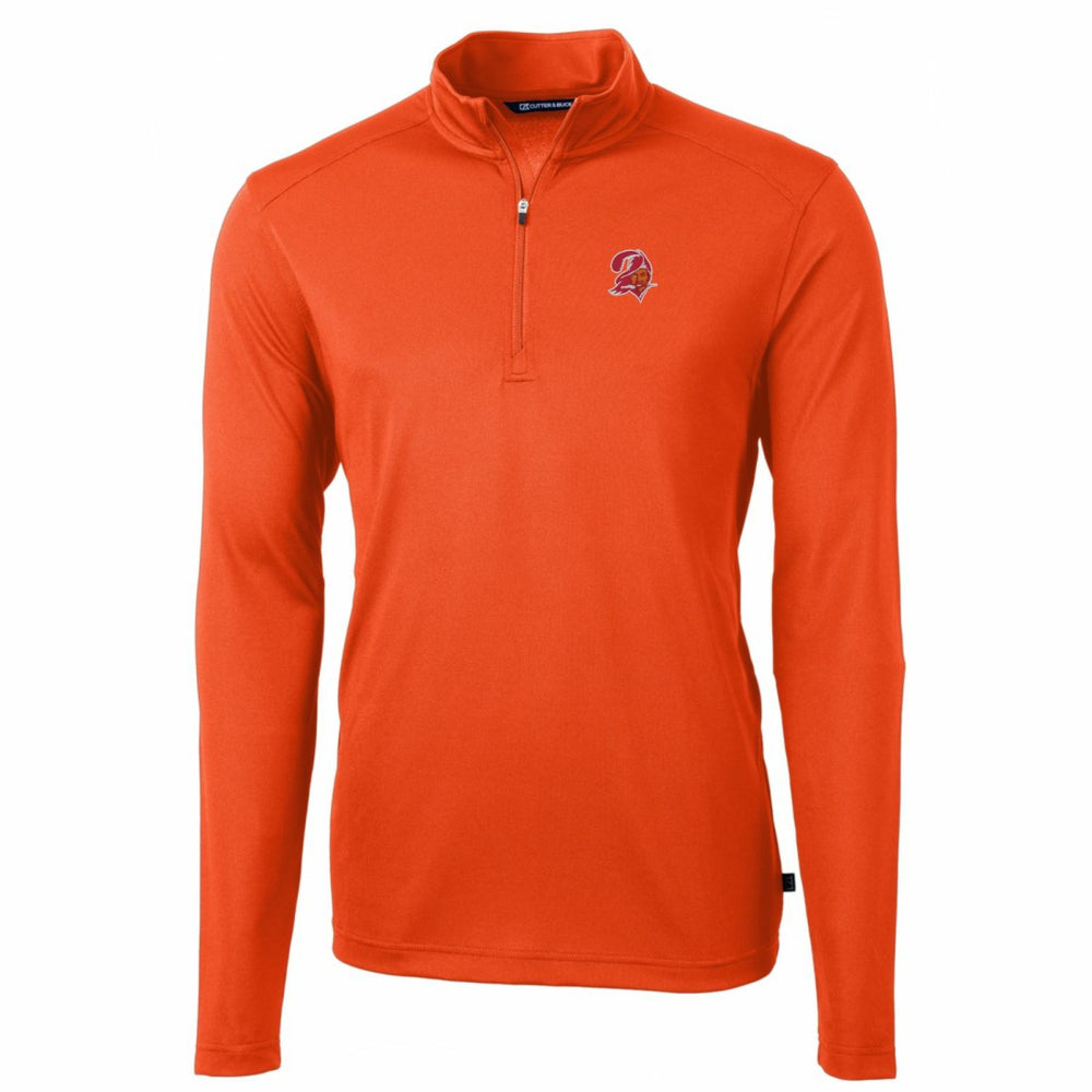 Tampa Bay Buccaneers  Cutter & Buck Throwback Logo Virtue Eco Pique Recycled Quarter-Zip Pullover Top