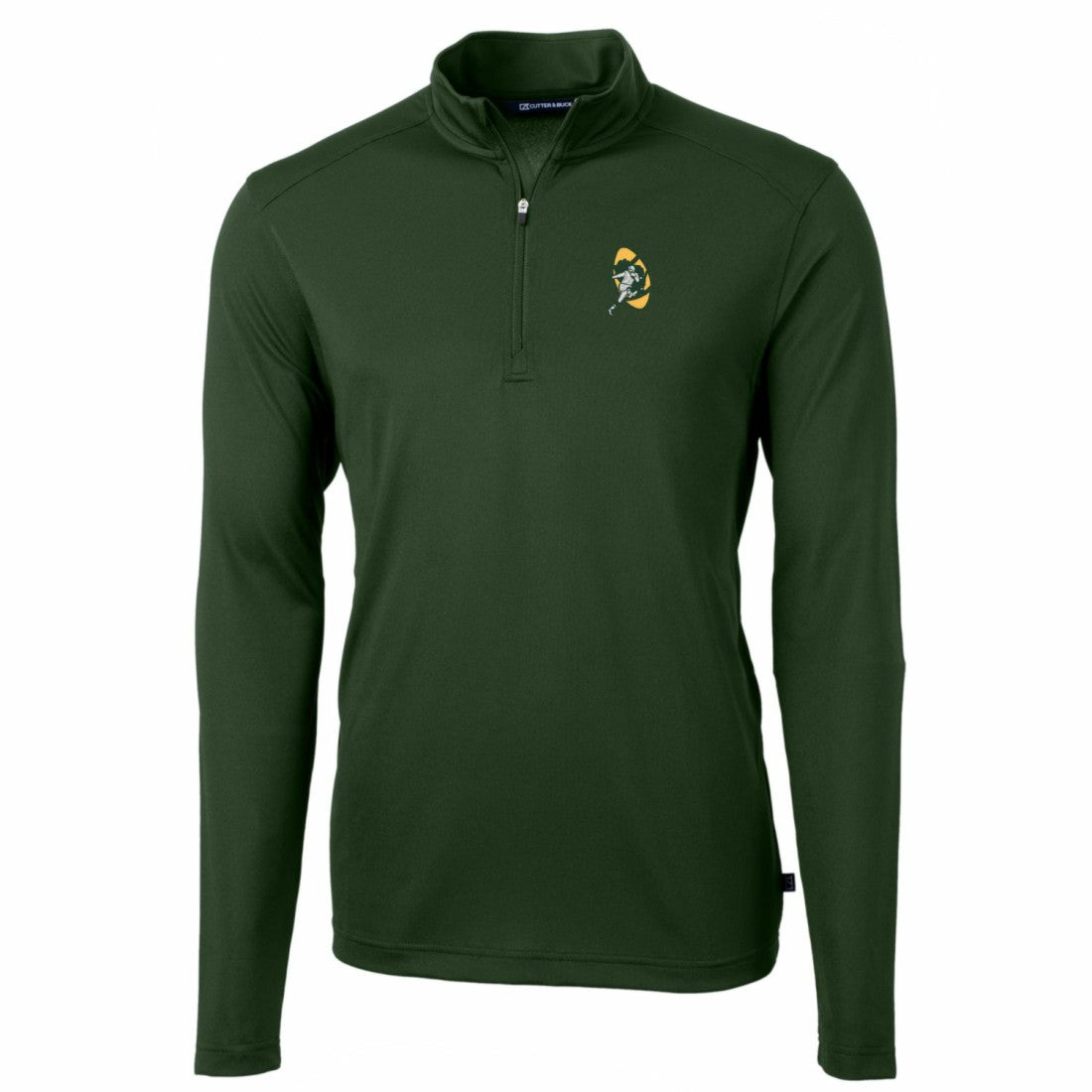 Green Bay Packers  Cutter & Buck Throwback Logo Virtue Eco Pique Recycled Quarter-Zip Pullover Top