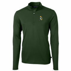 Green Bay Packers  Cutter & Buck Throwback Logo Virtue Eco Pique Recycled Quarter-Zip Pullover Top