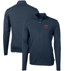 Chicago Bears  Cutter & Buck Throwback Logo Virtue Eco Pique Recycled Quarter-Zip Pullover Top