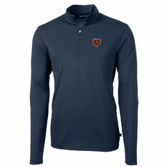 Chicago Bears  Cutter & Buck Throwback Logo Virtue Eco Pique Recycled Quarter-Zip Pullover Top