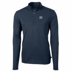 New York Giants  Cutter & Buck Throwback Logo Virtue Eco Pique Recycled Quarter-Zip Pullover Top