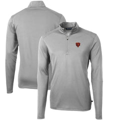 Chicago Bears  Cutter & Buck Throwback Logo Virtue Eco Pique Recycled Quarter-Zip Pullover Top