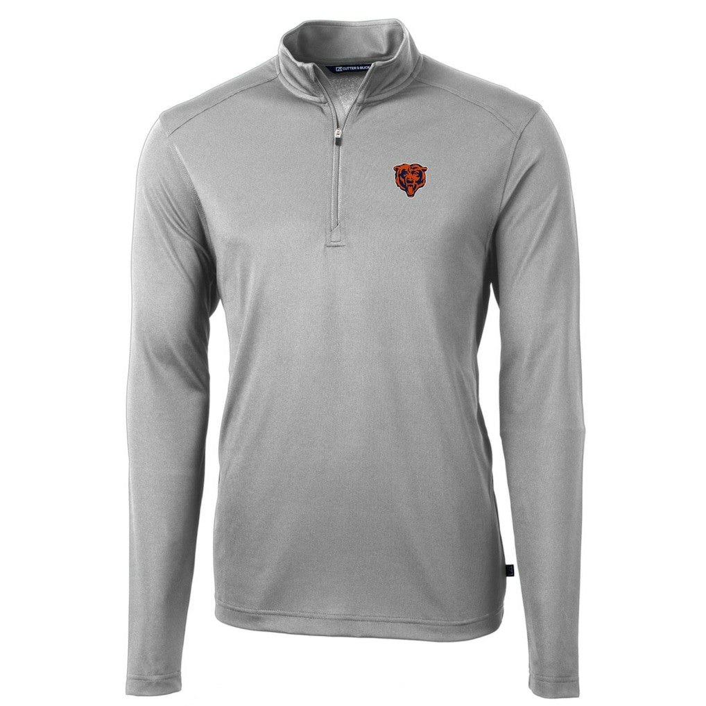 Chicago Bears  Cutter & Buck Throwback Logo Virtue Eco Pique Recycled Quarter-Zip Pullover Top