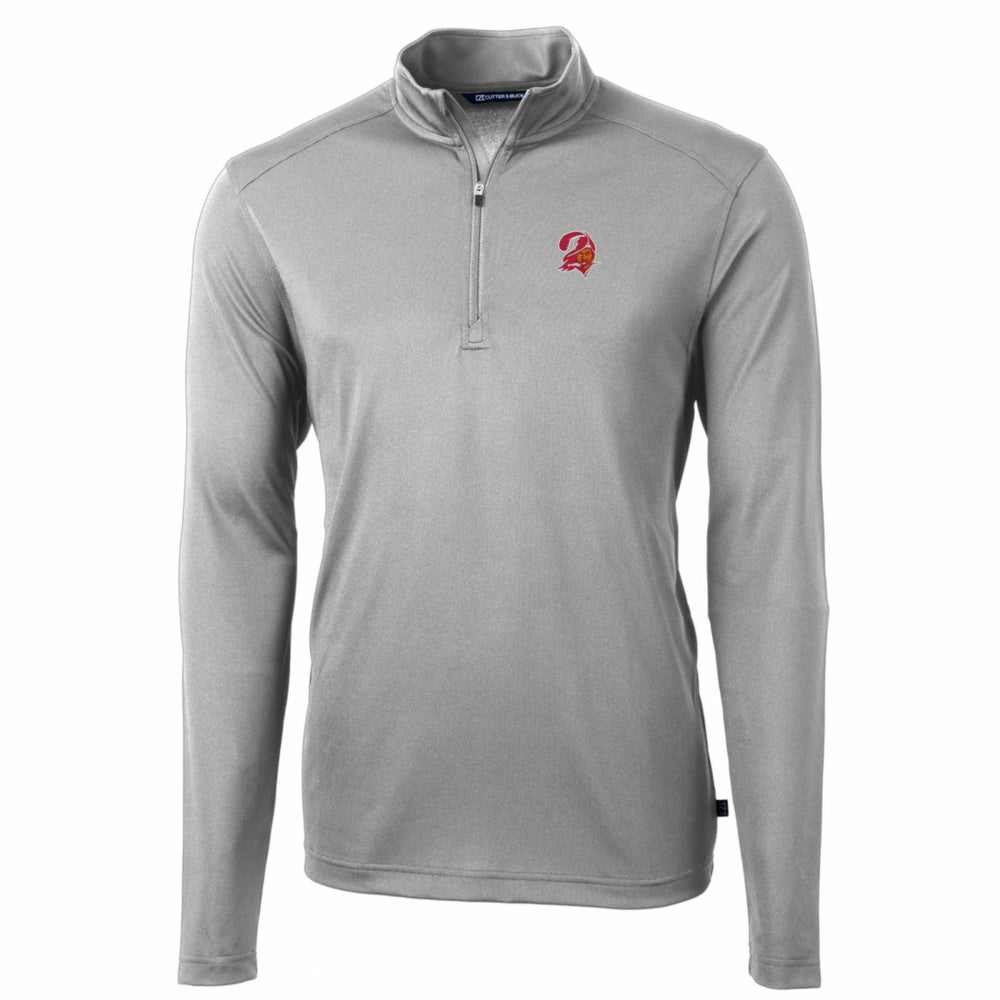 Tampa Bay Buccaneers  Cutter & Buck Throwback Logo Virtue Eco Pique Recycled Quarter-Zip Pullover Top