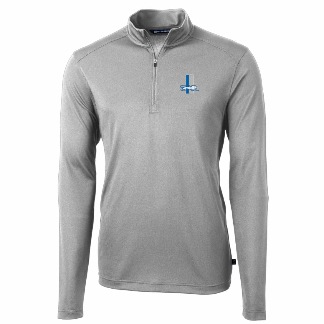 Detroit Lions  Cutter & Buck Throwback Logo Virtue Eco Pique Recycled Quarter-Zip Pullover Top