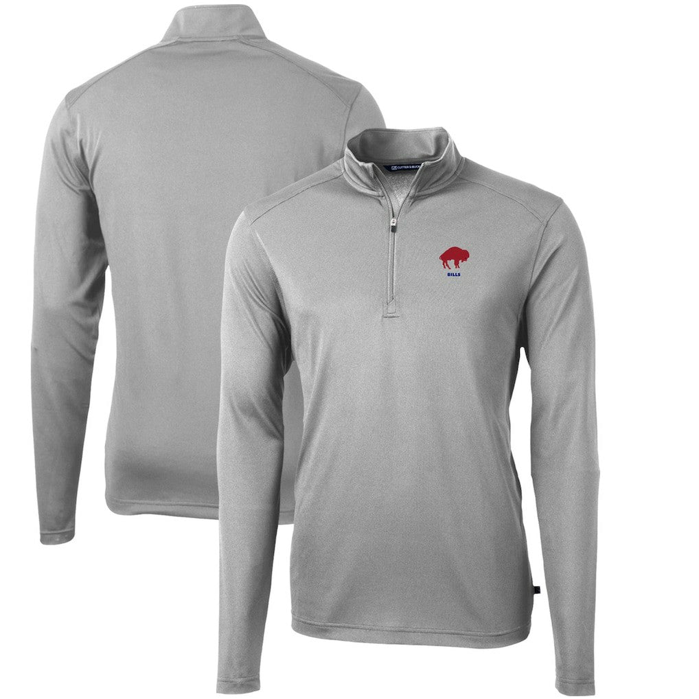 Buffalo Bills  Cutter & Buck Throwback Logo Virtue Eco Pique Recycled Quarter-Zip Pullover Top