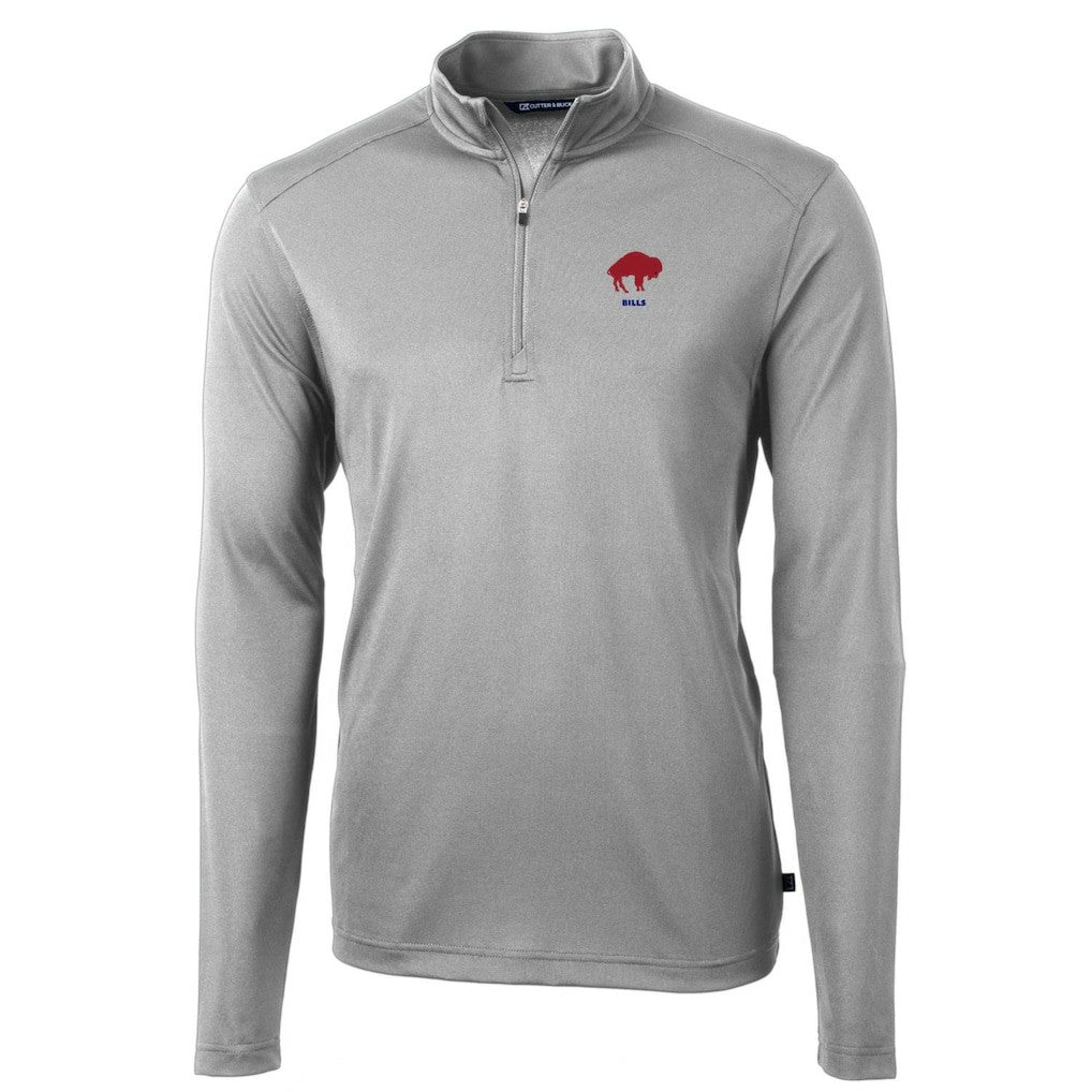Buffalo Bills  Cutter & Buck Throwback Logo Virtue Eco Pique Recycled Quarter-Zip Pullover Top