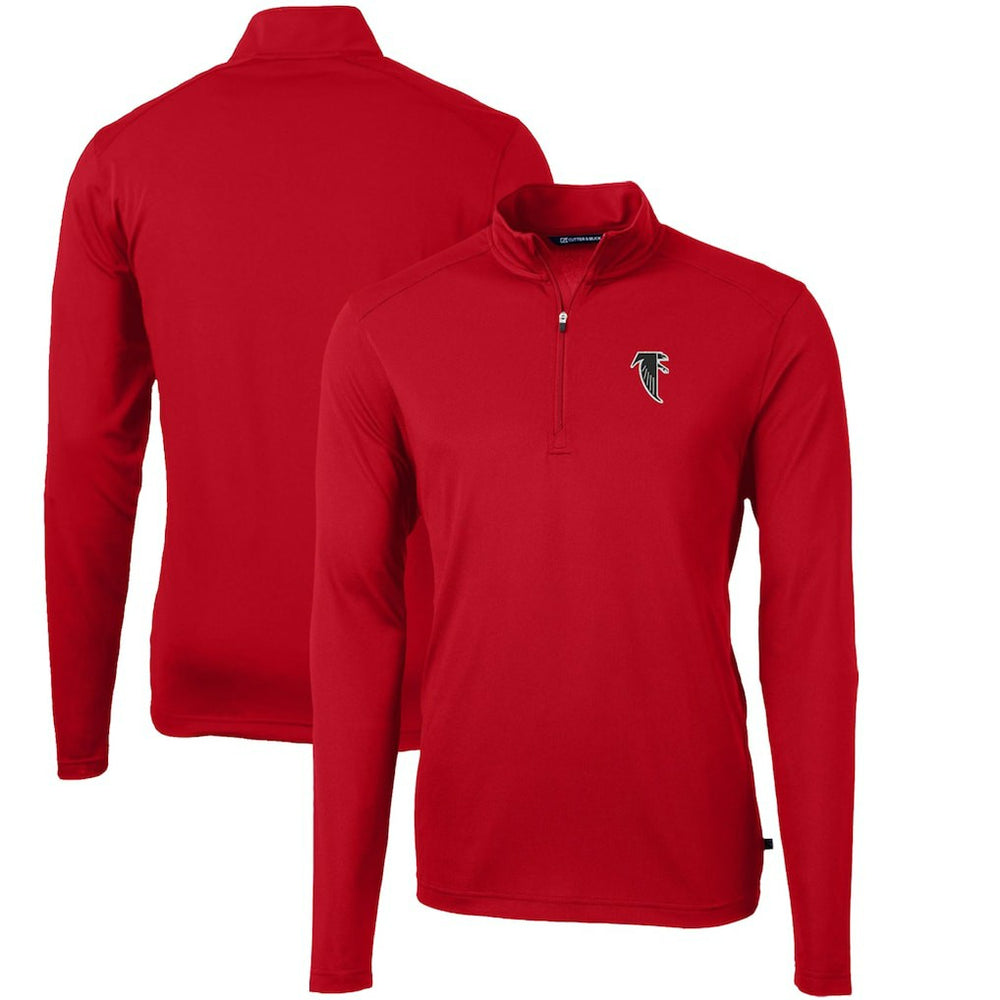 Atlanta Falcons  Cutter & Buck Throwback Logo Virtue Eco Pique Recycled Quarter-Zip Pullover Top