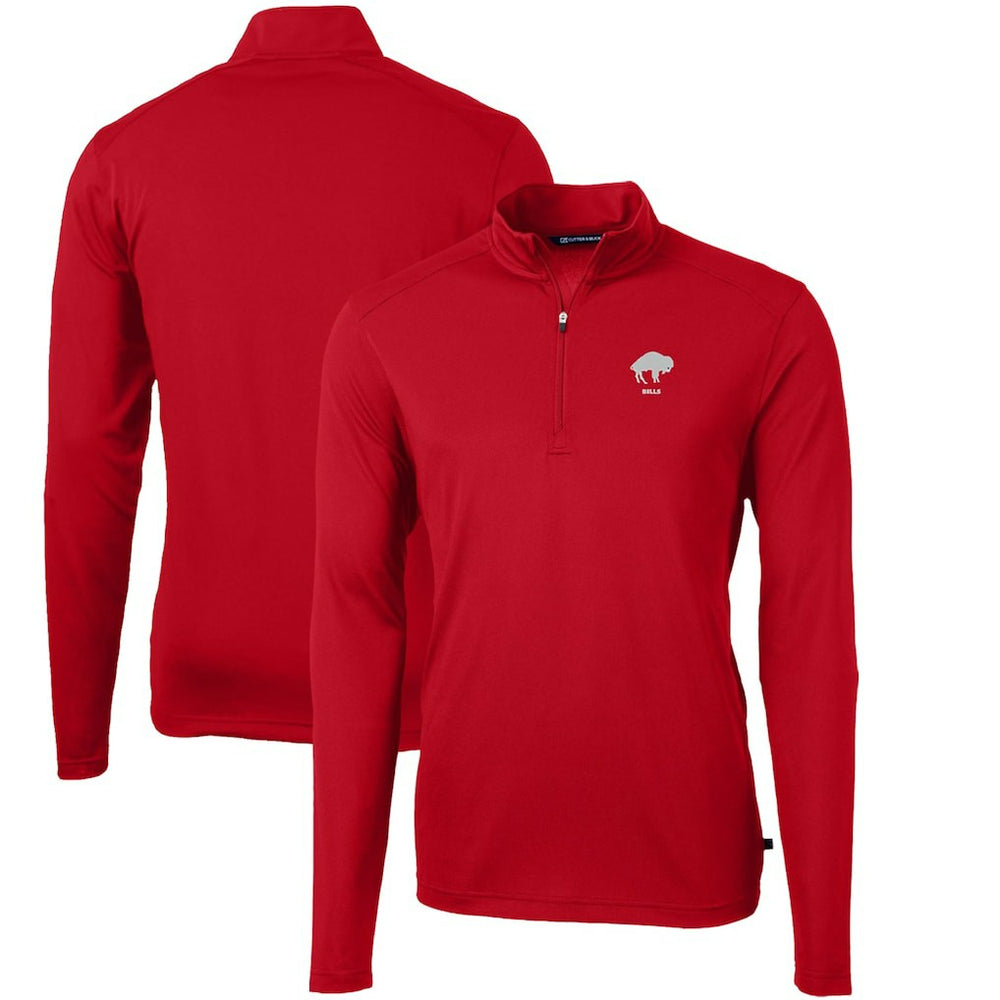 Buffalo Bills  Cutter & Buck Throwback Logo Virtue Eco Pique Recycled Quarter-Zip Pullover Top