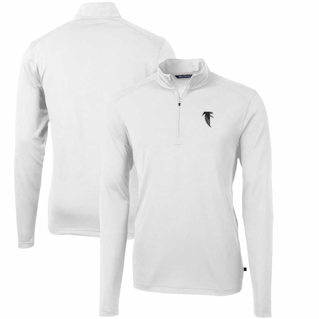 Atlanta Falcons  Cutter & Buck Throwback Logo Virtue Eco Pique Recycled Quarter-Zip Pullover Top