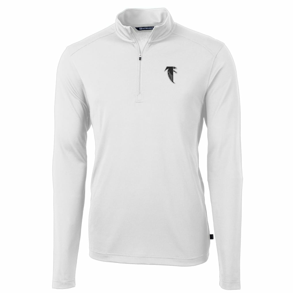 Atlanta Falcons  Cutter & Buck Throwback Logo Virtue Eco Pique Recycled Quarter-Zip Pullover Top