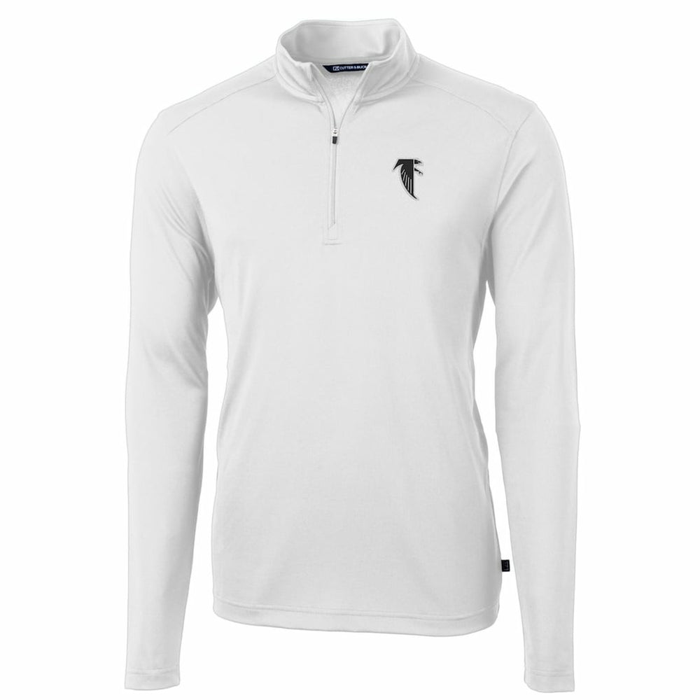 Atlanta Falcons  Cutter & Buck Throwback Logo Virtue Eco Pique Recycled Quarter-Zip Pullover Top